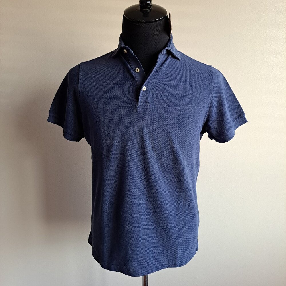 NEW Stenstroms Dark Blue 100% Cotton Polo Shirt Size S